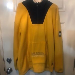 Vintage Nautica hooded fleece pullover L